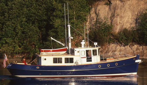 Trawler com motor de centro - Sockeye 45 - Devlin - com casco de deslocamento / com casa do leme / de pesca esportiva