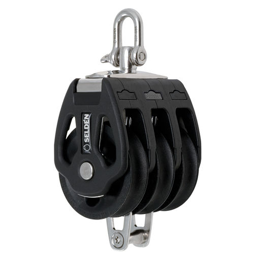 Moitão triplo - 406-001-08 - SELDÉN MAST - de retorno / com destorcedor / com gancho de suporte