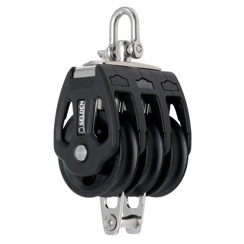 Moitão triplo - 408-001-08 - SELDÉN MAST - de retorno / com destorcedor / com gancho de suporte