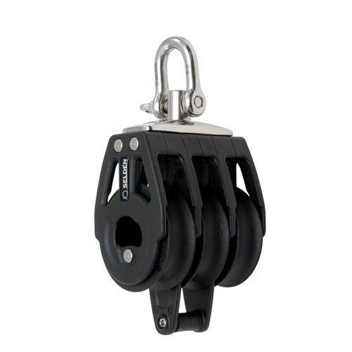 Moitão triplo - 404-101-09 - SELDÉN MAST - de retorno / com destorcedor / com gancho de suporte