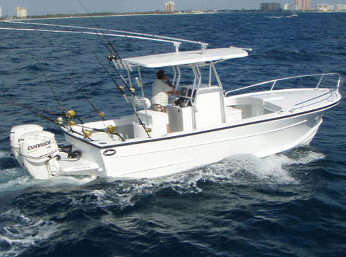 Lancha de console central com motor de popa - 28 XL - Dusky Marine - bimotor / de pesca esportiva / com cabine