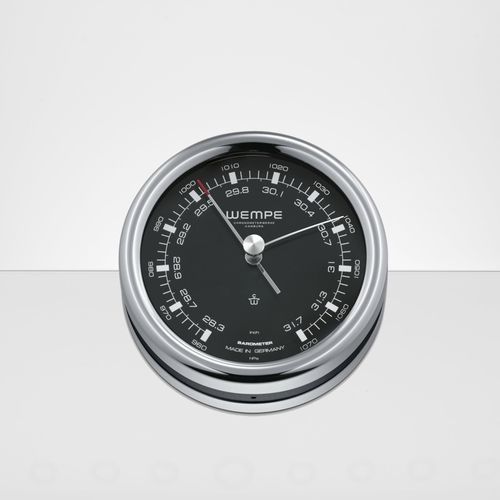 Barômetro analógico - 852811.1 - Cassens & Plath GmbH - em aço inoxidável / preto
