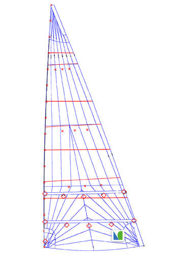 Vela mestra - Lidgard Sailmakers - para veleiro de cruzeiro / corte trirradial / laminada