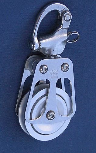 Moitão simples - 711223 - OH MARINE EQUIPMENT - com mosquetão giratório / com rolamento de esferas / ø máx. corda: 25 mm