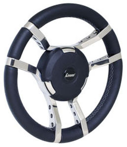 Volante para barco a motor em aço inoxidável - GWSSBKL - Livorsi Marine - com revestimento de couro / de regata