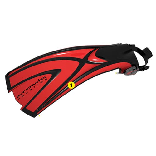 Nadadeira de mergulho - X1 Blade - Atomic Aquatics - de borracha / ajustável