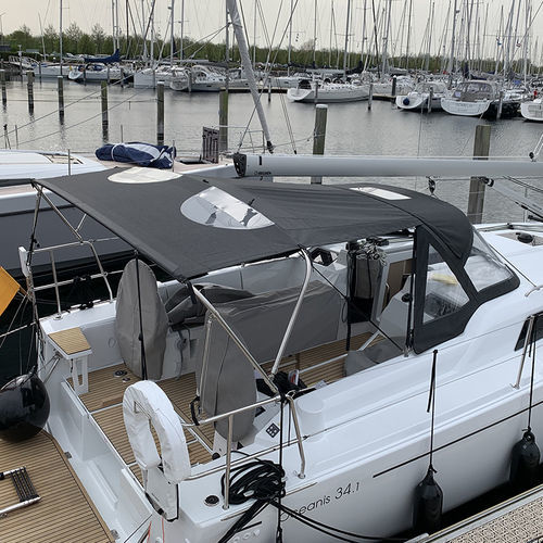 Capota para barco - Handrail  - NVequipment - para veleiro / para cockpit / com estrutura em aço inoxidável