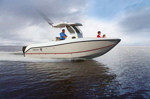 Lancha Cabin Cruiser catamarã - 25′ Sport Fisher  - Hysucat - com motor de popa / bimotor / com hard-top