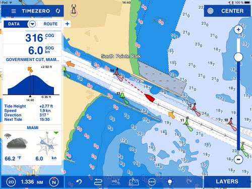 Software de navegação - TZ iBoat - MaxSea International - de metereologia / para barco / para veleiro