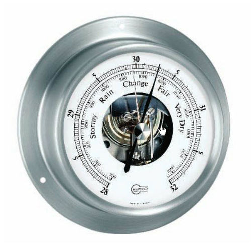 Barômetro analógico - 183RF - Barigo - em aço inoxidável / branco