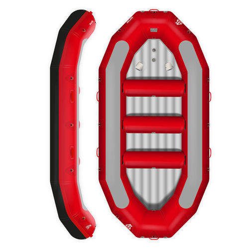 Bote de rafting de 9 lugares - RAPTOR 410 ROUGE  - AQUADESIGN - para águas brancas