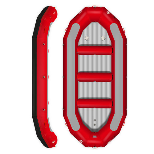 Bote de rafting de 9 lugares - RAPTOR 455 ROUGE  - AQUADESIGN - de 11 lugares / para águas brancas