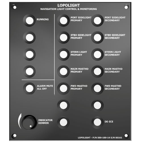 Painel de comando para barco - 500-110-14 - Lopolight - para navio / com alarme
