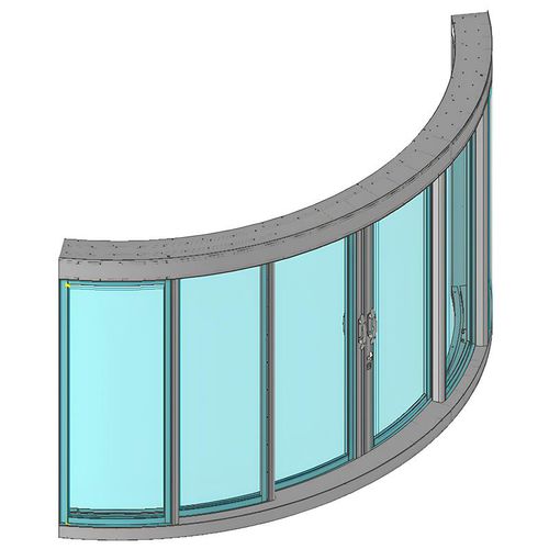 Porta de vidro para iate - 2113  - Opacmare - automática / de correr