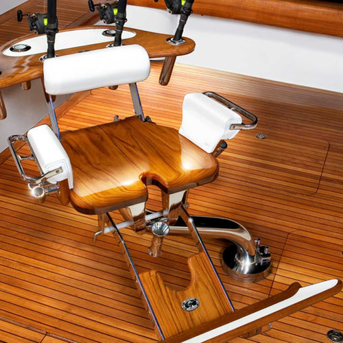 Cadeira de comando para barco - INTERNATIONAL - Pompanette - bege / com braços / em couro
