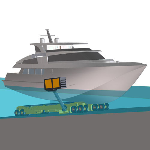 Carreta para movimentação de cargas pesadas - SST160M - ROODBERG - para colocação na água / para barco / para estaleiro naval