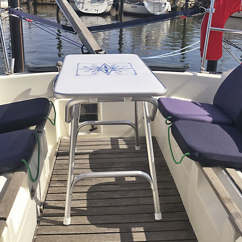 Mesa de cockpit dobrável - M400 - Forma Marine Furniture, LLC. - em laminado melamínico / em alumínio / branca