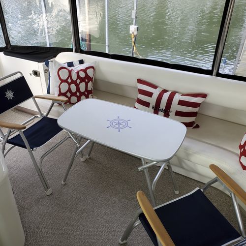 Mesa de cockpit dobrável - M250H - Forma Marine Furniture, LLC. - em laminado melamínico / em alumínio / branca