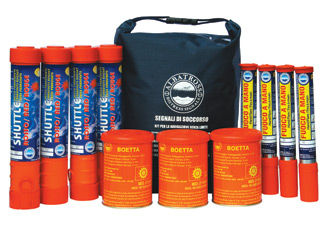Kit de pirotécnicos de sinalização e salvatagem para barco: navegação em alto-mar (fachos manuais, sinais fumígenos, foguetes sinalizadores) - NO LIMIT - Albatross