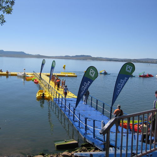 Píer flutuante - AVENTURAS AQUATICAS - LA NORIA - de desembarque / para marina / para centro náutico de lazer