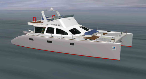 Iate a motor catamarã - CAT POWER 56' - Tournier Marine - de cruzeiro / com flybridge / 3 cabines