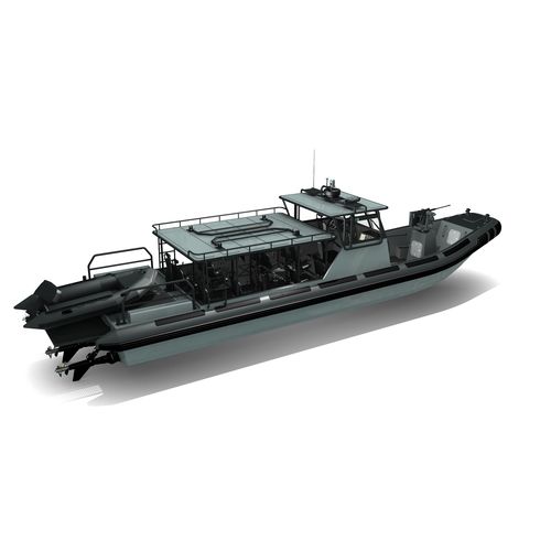 Barco profissional barco-patrulha - MRCD1500 - Madera Ribs - com motor de centro / barco inflável semirrígido
