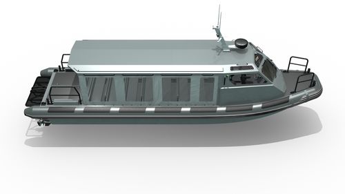 Barco profissional barco para transporte de tripulação - MRCD1250  SEMI CABIN - Madera Ribs - com motor de centro / a diesel / barco inflável semirrígido