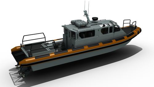 Barco profissional barco para transporte de tripulação - MRCD1250  - Madera Ribs - com motor de centro / a diesel / barco inflável semirrígido