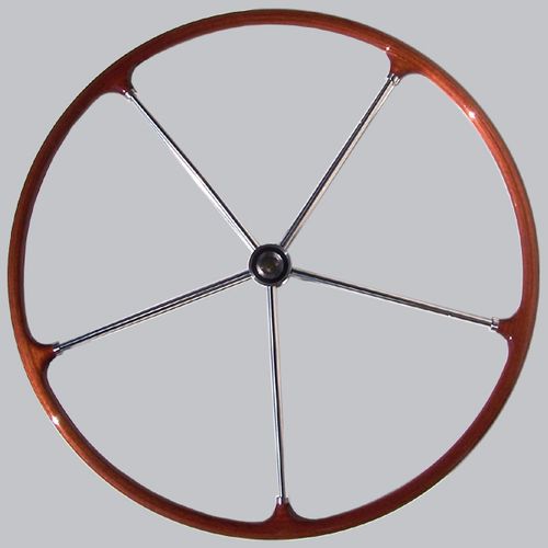 Roda de leme para veleiro - V2A MAHAGONI - TCE-Engineering - em aço inoxidável / em mogno / tradicional