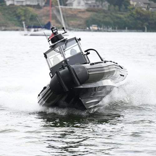 Barco inflável com motor de popa - 9.5 M - ASIS BOATS - semirrígido / rápido / multiusos