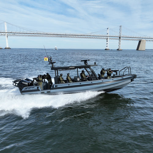 Barco inflável com motor de popa - 11.5 M - ASIS BOATS - semirrígido / offshore / em alumínio