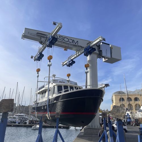 Guindaste Para Estaleiro Naval Jib Hoists Ascom Para Marina De Coluna Para