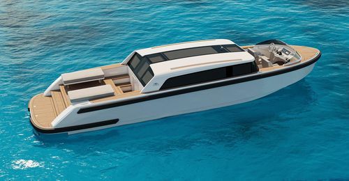 Barco de apoio para iate limusine - JT 34 LIMO - Castoldi - hidrojato / bimotor / com cockpit fechado