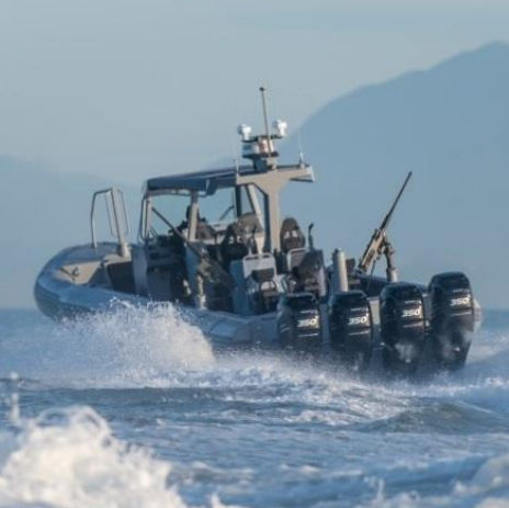 Barco profissional com motor de popa - ZH 1300 INTERCEPTOR	 - Zodiac Milpro International - em alumínio / barco inflável semirrígido