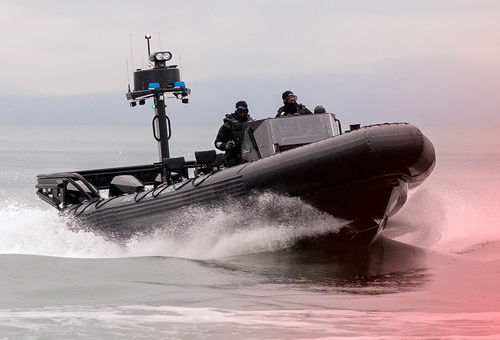 Barco profissional com motor de popa - ZH 1100 CDO - Zodiac Milpro International - em alumínio / barco inflável semirrígido