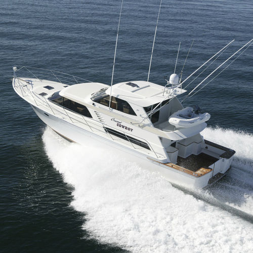 Iate a motor de charter - Coastal Cowgirl - Lloyd Stevenson Boat Builders - de pesca esportiva / com flybridge fechado / com linha de eixo