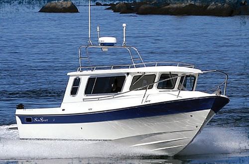 Lancha Cabin Cruiser com motor de popa - EXPLORER 2400 - Sea Sport, Inc - com hard-top / de pesca esportiva / pernoite para 4 pessoas