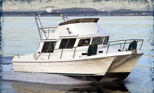 Lancha Express Cruiser catamarã - PACIFIC 3200 - Sea Sport, Inc - com motor de centro / com flybridge / pernoite para 6 pessoas