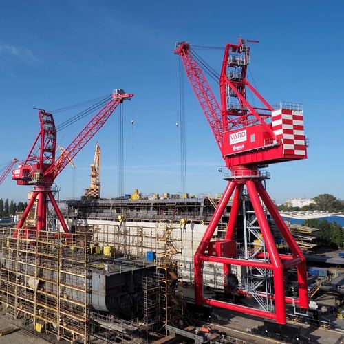 Guindaste para estaleiro naval - RBC 100 - CIMOLAI TECHNOLOGY SPA - com lança / para trilho