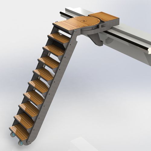 Passarela para iate - Olympus - SWISS CARBON Marine Systems - retrátil / manual / hidráulica
