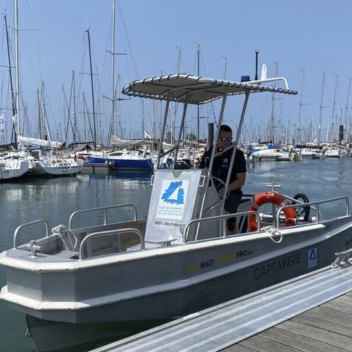 Barco profissional barco de apoio portuário - BEEPRO 500 - BORD A BORD - barco de trabalho / elétrico / com motor de popa