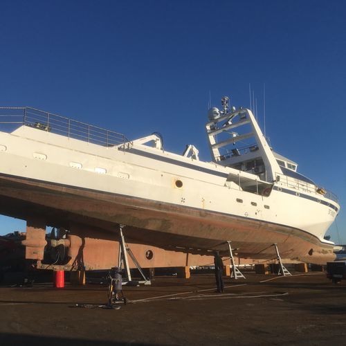 Cavalete de apoio para barco a motor - WUM  - Nautipark - ajustável / em aço galvanizado / com escada
