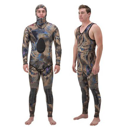 Roupa completa de neoprene para pesca submarina - COVI-TEK Camo - Riffe International - de mangas longas / de duas peças / com capuz