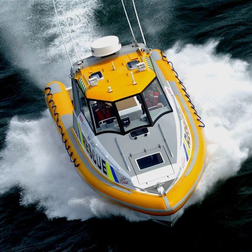 Barco profissional barco salva-vidas - 900 QRV - AMF Boat Company - com motor de centro hidrojato / a diesel / em alumínio