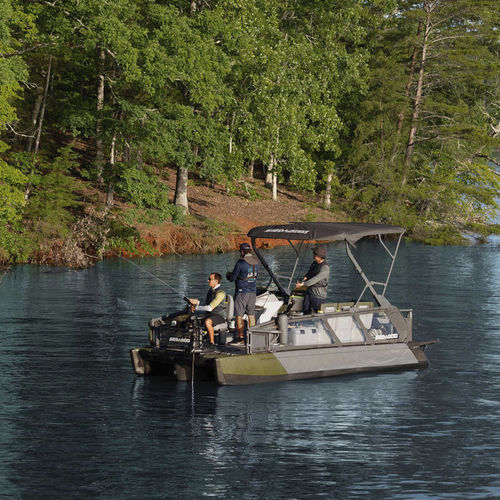 Pontoon boat com motor de popa - Switch Fish - Sea-doo - tri-tube / open / com console lateral