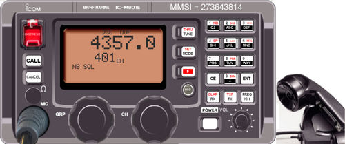 Rádio náutico - IC-M801E - MI Simulators - para navio / FM / de alta frequência