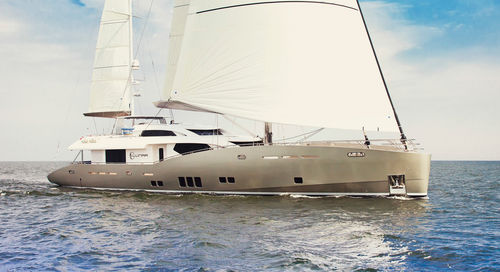 Super iate à vela de luxo de cruzeiro - CONRAD 115 - LUNAR - CONRAD S.A. - com flybridge