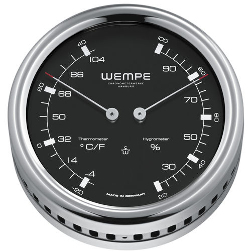 Termômetro analógico - CW250009 - Gerhard D. WEMPE KG Division Chronometerwerke - higrômetro / em aço inoxidável / ºC