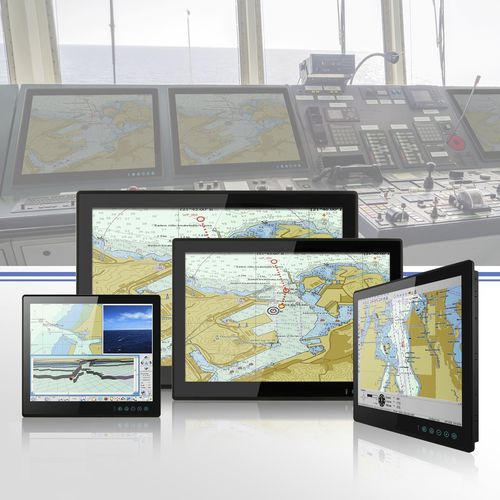 Monitor náutico - ECDIS Marine Display Series - Winmate Inc. - multifuncional / sistema de navegação / de controle