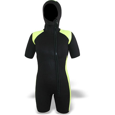 Roupa completa de neoprene de mergulho - Santiago - Amaranto - em peça única / shorty / com capuz